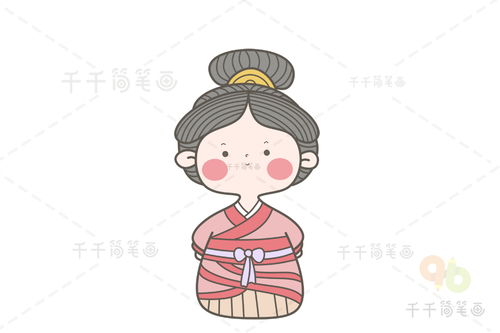 卡通q版秦朝古风女子