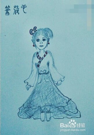 除夕教大家画简笔漫画古装小美女