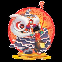 卡通手绘卡通手绘舞狮png素材90设计