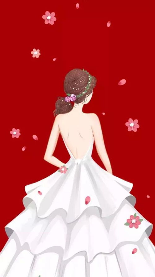 唯美女生背影插画