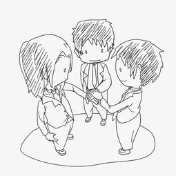 可爱手绘线描玩游戏的伙伴图片素材其他格式下载动漫人物大全