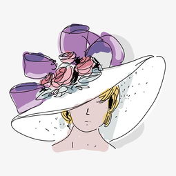 卡通紫色玫瑰帽的女人矢量素材图片素材其他格式下载动漫人物大全