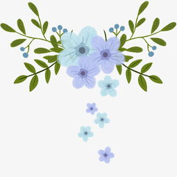 梦幻紫色蓝色清新典雅紫色花卉扣png图片素材其他格式下载动漫人物大全