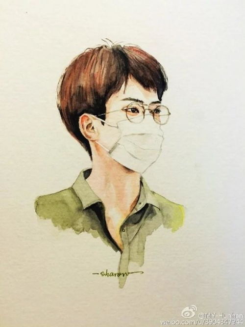 卡通吴世勋铅笔画