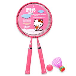 太极养生医馆hellokitty儿童玩具卡通羽毛球拍女宝宝健身户外凯蒂猫亲子玩具hda21611粉色