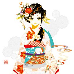 妖艳诡秘,和风女子日系绘画