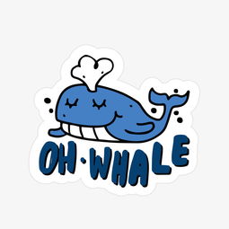 卡通标签海洋动物蓝色鲸鱼免费下载高清png图片90设计网