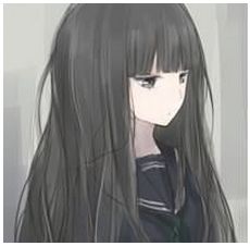 求qq动漫黑白女生头像