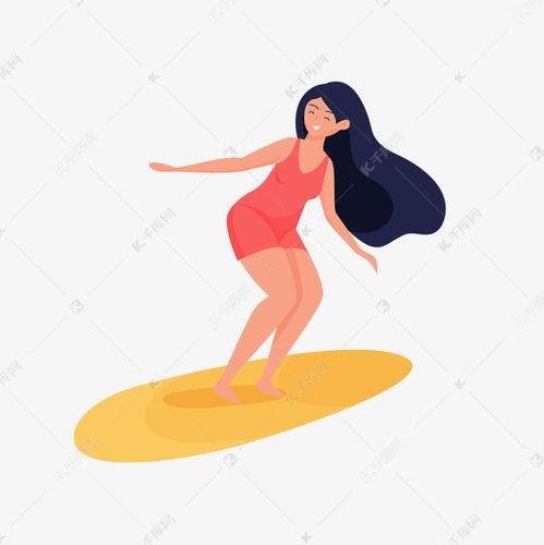 卡通女孩在滑水免抠图素材图片免费下载千库网