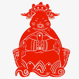 2019财神猪镂空装饰素材图片素材其他格式下载动漫人物大全