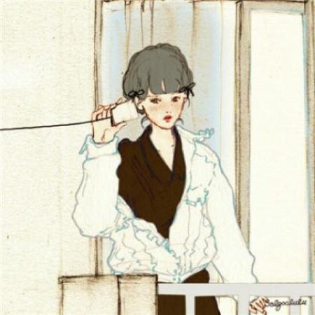 插画情侣头像,唯美手绘情侣头像一左一右