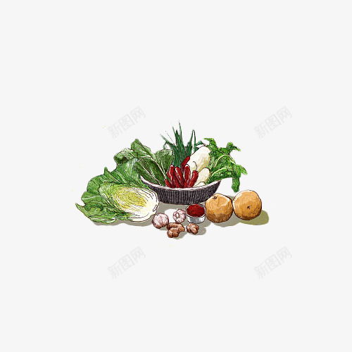 卡通腌制辣白菜的材料辣椒辣白菜元素免抠png设计图片免费下载页面网页平面电商创意素材蔬菜卡通素材