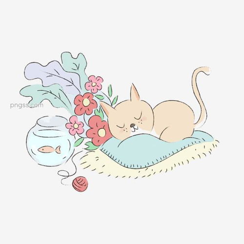 可爱手绘小猫睡觉场景图片大小3000x3000px图片尺寸1.3mb来自png搜索网pngss.com免费免扣png素材下载花草花朵金鱼卡通手绘可爱猫毛毯毛线萌清新手绘睡觉午休