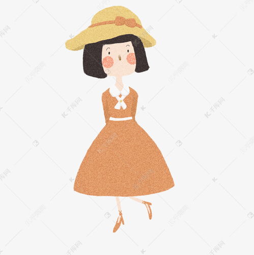 现代卡通女孩戴帽子插画素材图片免费下载千库网