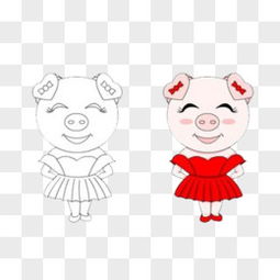 卡通小猪图片素材免费卡通小猪png设计图片大全图精灵