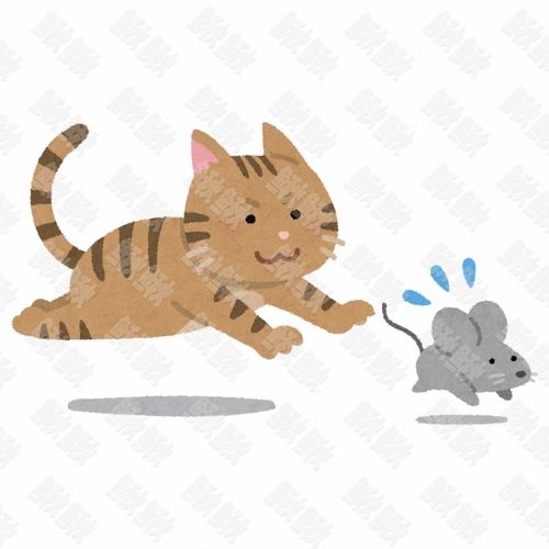 猫抓老鼠一只在抓老鼠的小猫猫咪手绘卡通插画手绘png儿童插画免扣素材1阿猫阿狗