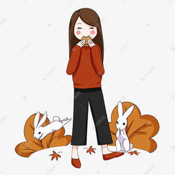 中秋节吃月饼女孩卡通人物图片插画素材图片免费下载千库网