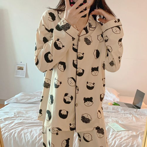 2021卡通动漫头像长袖睡衣女春秋季可爱家居服套装可外穿