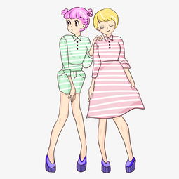 可爱卡通闺蜜插画图片素材其他格式下载动漫人物大全