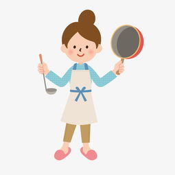 卡通小人剪影卡通小人家庭主妇做饭素材图片免费下载高清装饰图案png千库网图片编号93327