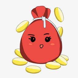 手绘卡通福袋金币插画图片素材其他格式下载动漫人物大全