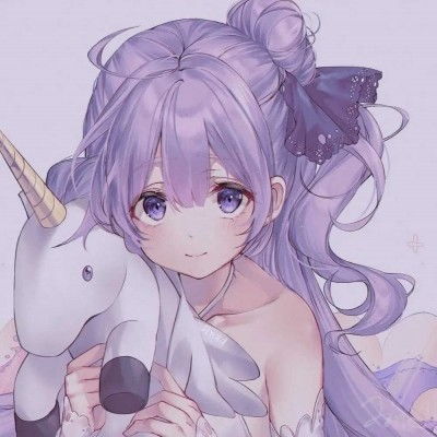 动漫女头情头是独角兽啊