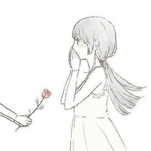 男的送女的花动漫情侣头像