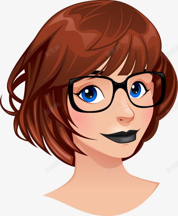 戴眼镜的美女头像页面网页平面电商创意素材联系人素材