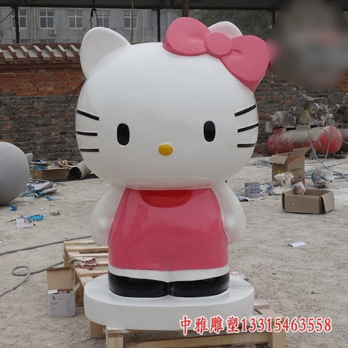 玻璃钢卡通猫咪雕塑公园卡通猫玻璃钢雕塑订制中雅雕塑