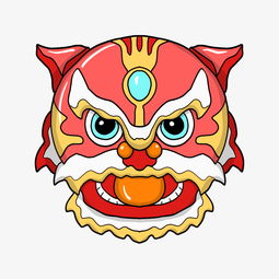 红色吐舌头的狮子头插画图片素材其他格式下载动漫人物大全