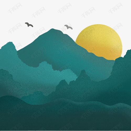 蓝色卡通树林山峰矢量图素材图片免费下载千库网
