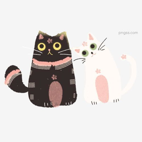 手绘卡通特色创意彩绘猫咪白猫和黑猫可商用元素图片大小2000x2000px图片尺寸740.26kb来自png搜索网pngss.com免费免扣png素材下载白猫和黑猫彩绘创意猫咪手绘卡通特色装饰图案