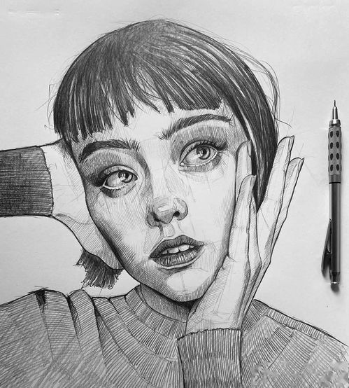 作品欣赏意大利画家尤苏波夫,这些素描头像绝了