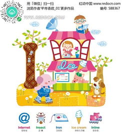 矢量儿童幻想生活插画之大象溜冰