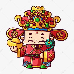 拿金元宝的财神素材图片免费下载千库网