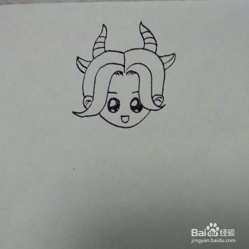 怎么画出可爱的摩羯座女孩卡通儿童简笔画