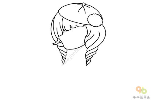 呆萌的动漫女孩简笔画