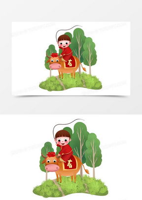 卡通牛素材卡通牛图片卡通牛免费模板下载熊猫办公
