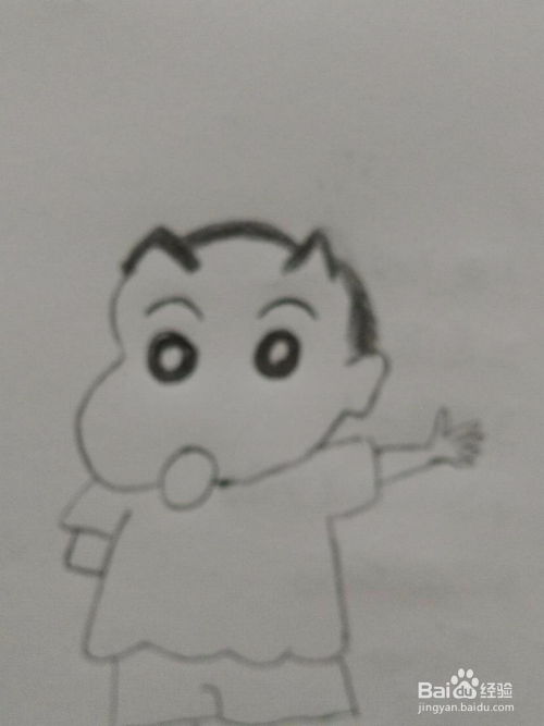 卡通人物蜡笔小新幼儿简笔画画法