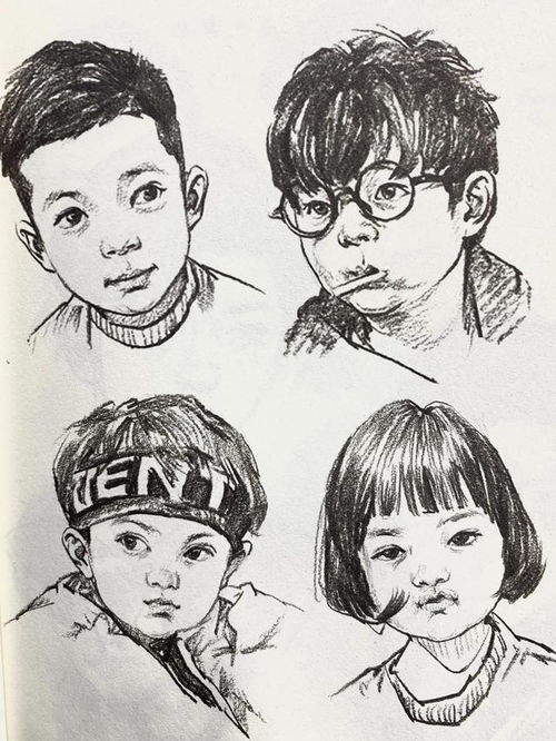 儿童动漫脸速写的画法