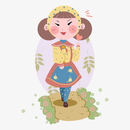 手绘行走的清新小女孩插画图片素材其他格式下载动漫人物大全