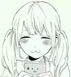 动漫二次元卡通黑白少女微笑萌萌哒堆糖,美好生活研究所
