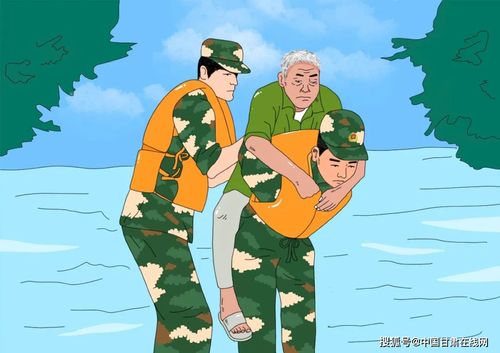 武警甘肃总队甘南支队一组漫画,致敬奋战在抗洪一线的武警官兵