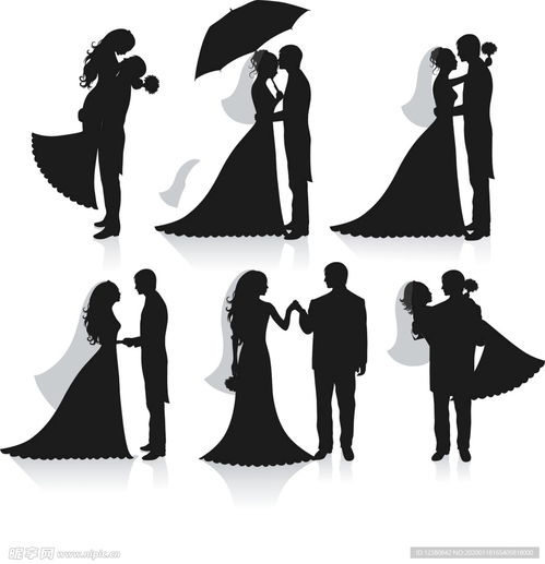 结婚剪影设计图