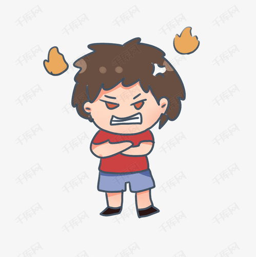 生气的卡通小男孩素材图片免费下载千库网