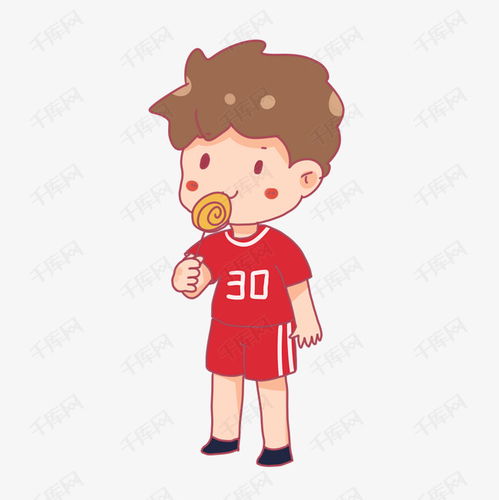 卡通吃棒棒糖的小孩子素材图片免费下载千库网