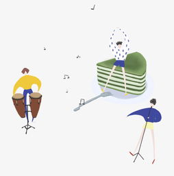 音乐主题之弹奏的小人儿创意插画图片素材其他格式下载动漫人物大全