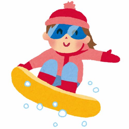 滑雪双板单板滑冰卡通插画免扣素材手绘png4插画运动比赛健身