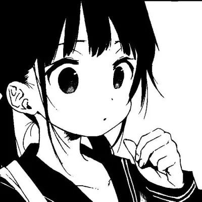 动漫头像黑白漫画风的可爱女头