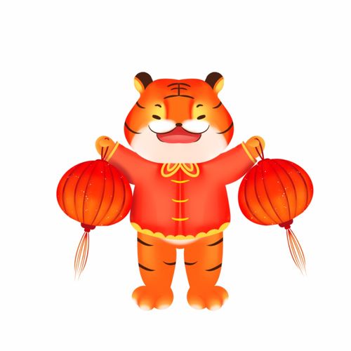 虎年祝福语大全虎年形象卡通节日喜庆元素png
